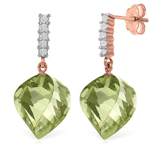 Moonlit Essence Green Amethyst & Diamond Earrings