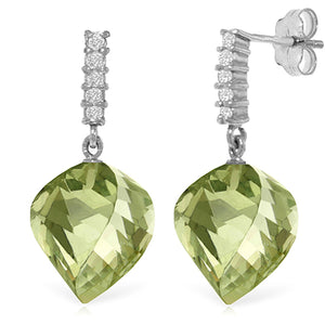 Moonlit Essence Green Amethyst & Diamond Earrings