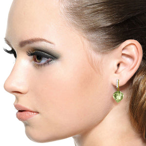 Moonlit Essence Green Amethyst & Diamond Earrings