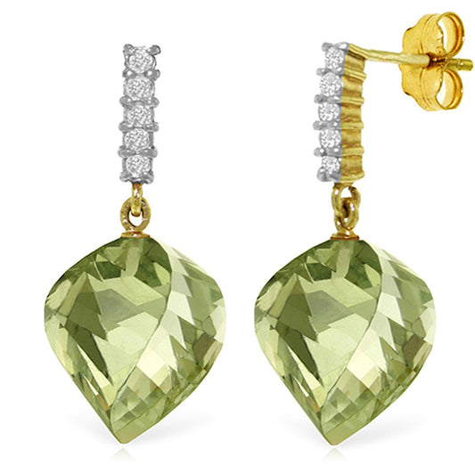 Moonlit Essence Green Amethyst & Diamond Earrings
