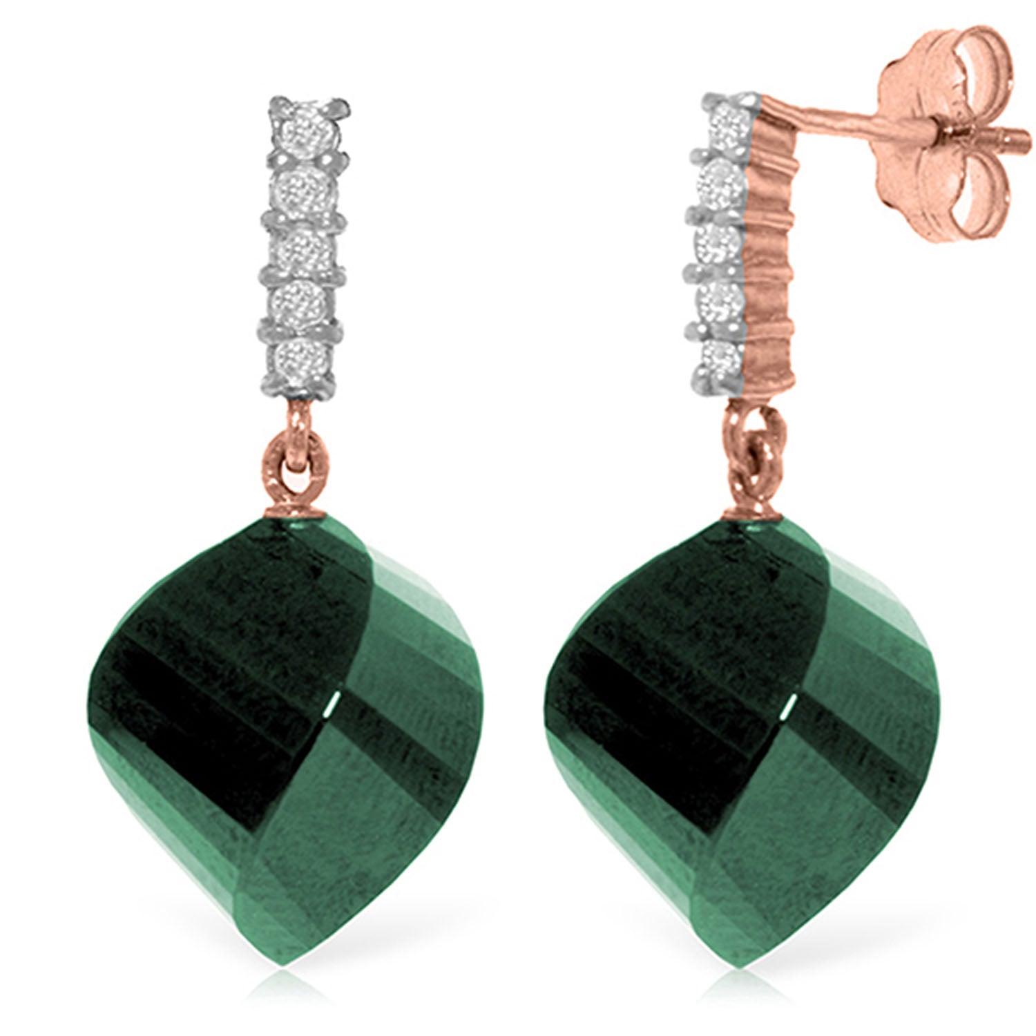 Moonlit Essence Green Sapphire & Diamond Earrings