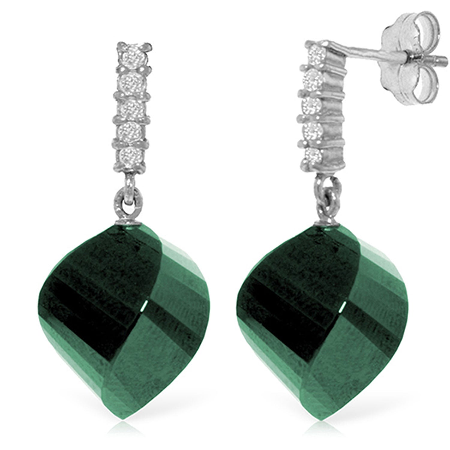 Moonlit Essence Green Sapphire & Diamond Earrings