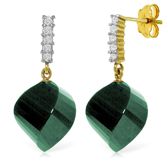 Moonlit Essence Green Sapphire & Diamond Earrings