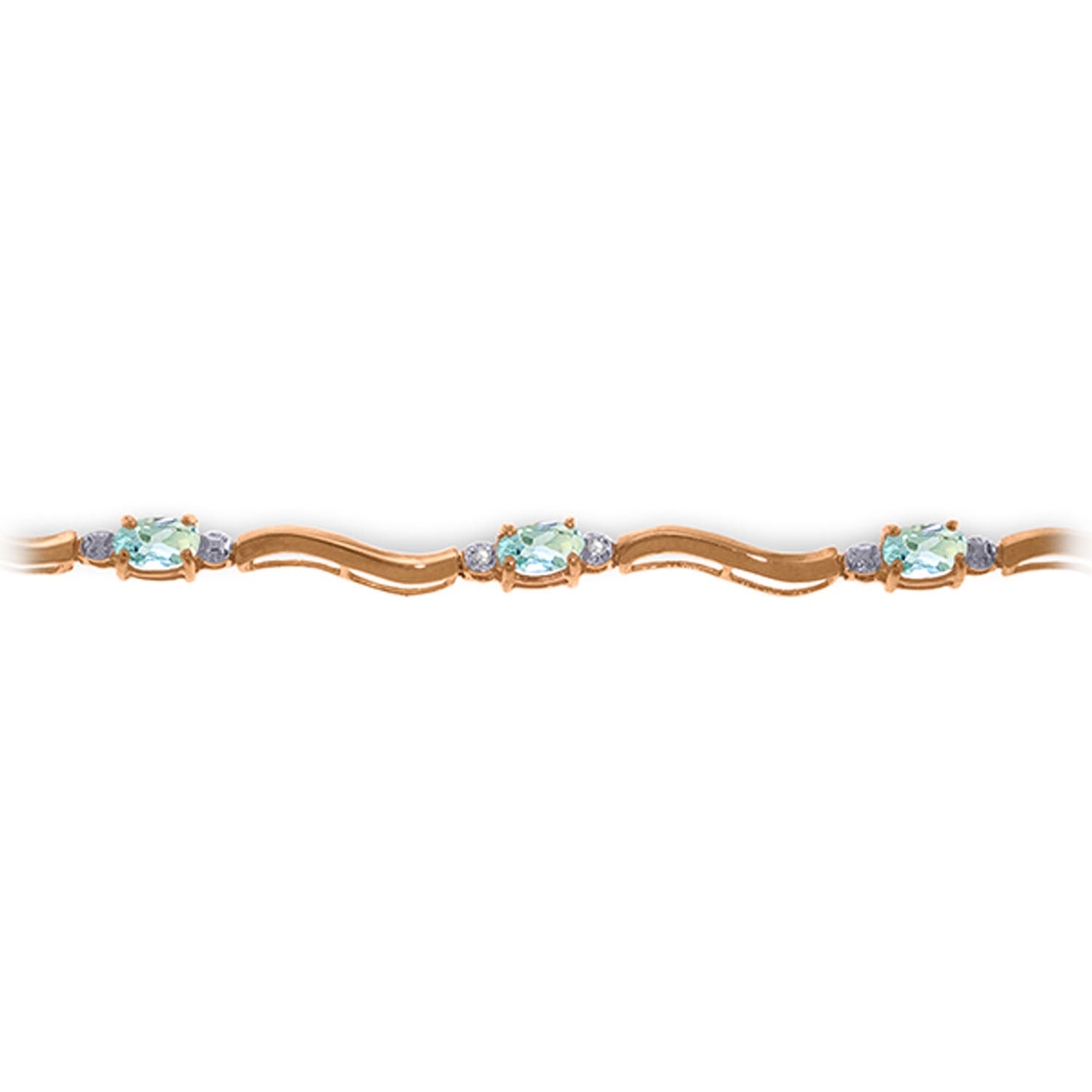 Rhythmic Flow Aquamarine and Diamond Bracelet