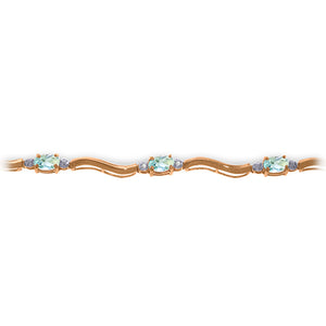 Rhythmic Flow Aquamarine and Diamond Bracelet
