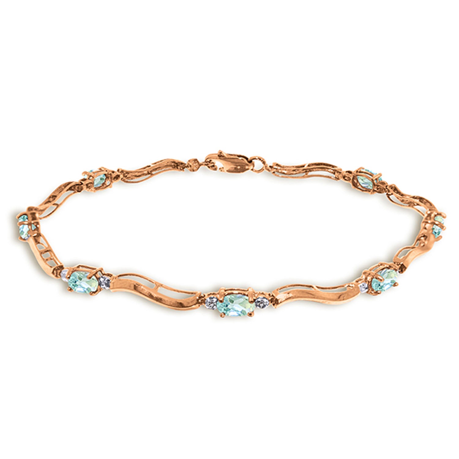 Rhythmic Flow Aquamarine and Diamond Bracelet