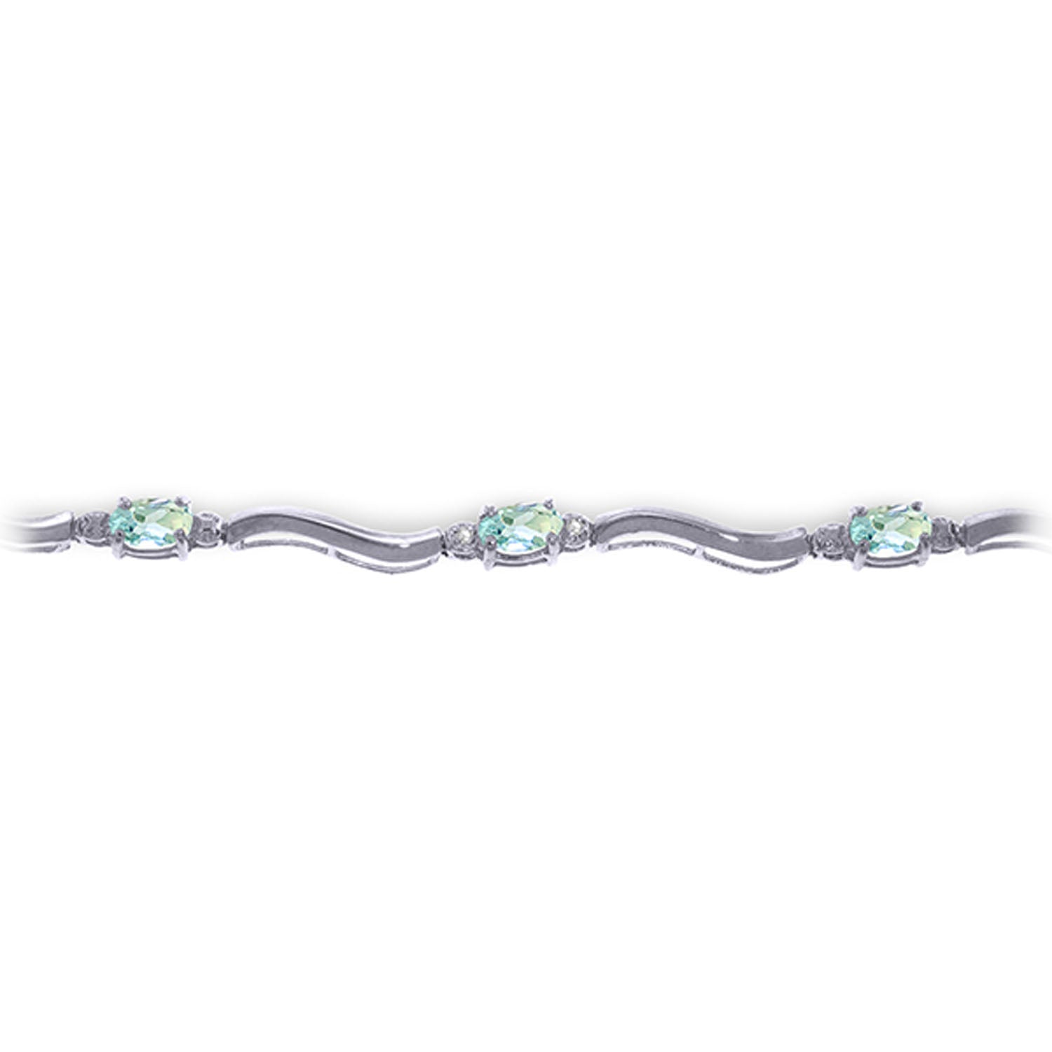 Rhythmic Flow Aquamarine and Diamond Bracelet