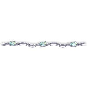 Rhythmic Flow Aquamarine and Diamond Bracelet