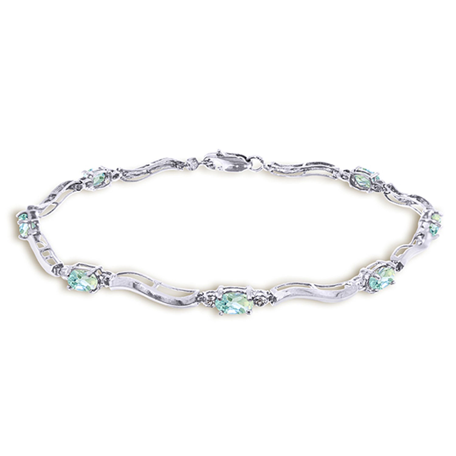 Rhythmic Flow Aquamarine and Diamond Bracelet