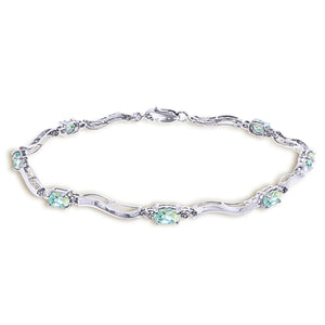 Rhythmic Flow Aquamarine and Diamond Bracelet