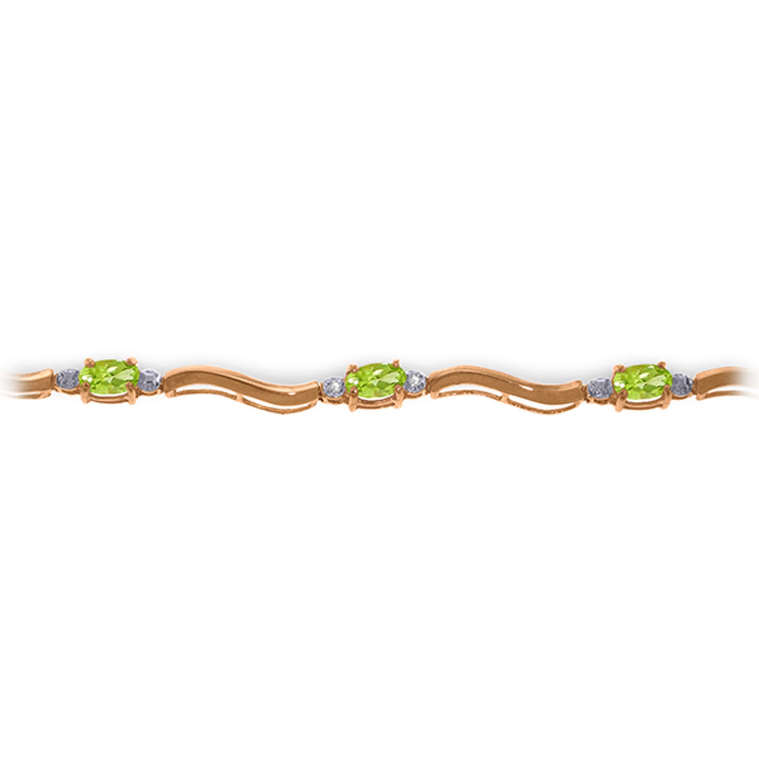 Rhythmic Flow Peridot And Diamond Bracelet