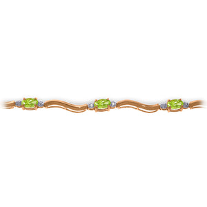 Rhythmic Flow Peridot And Diamond Bracelet