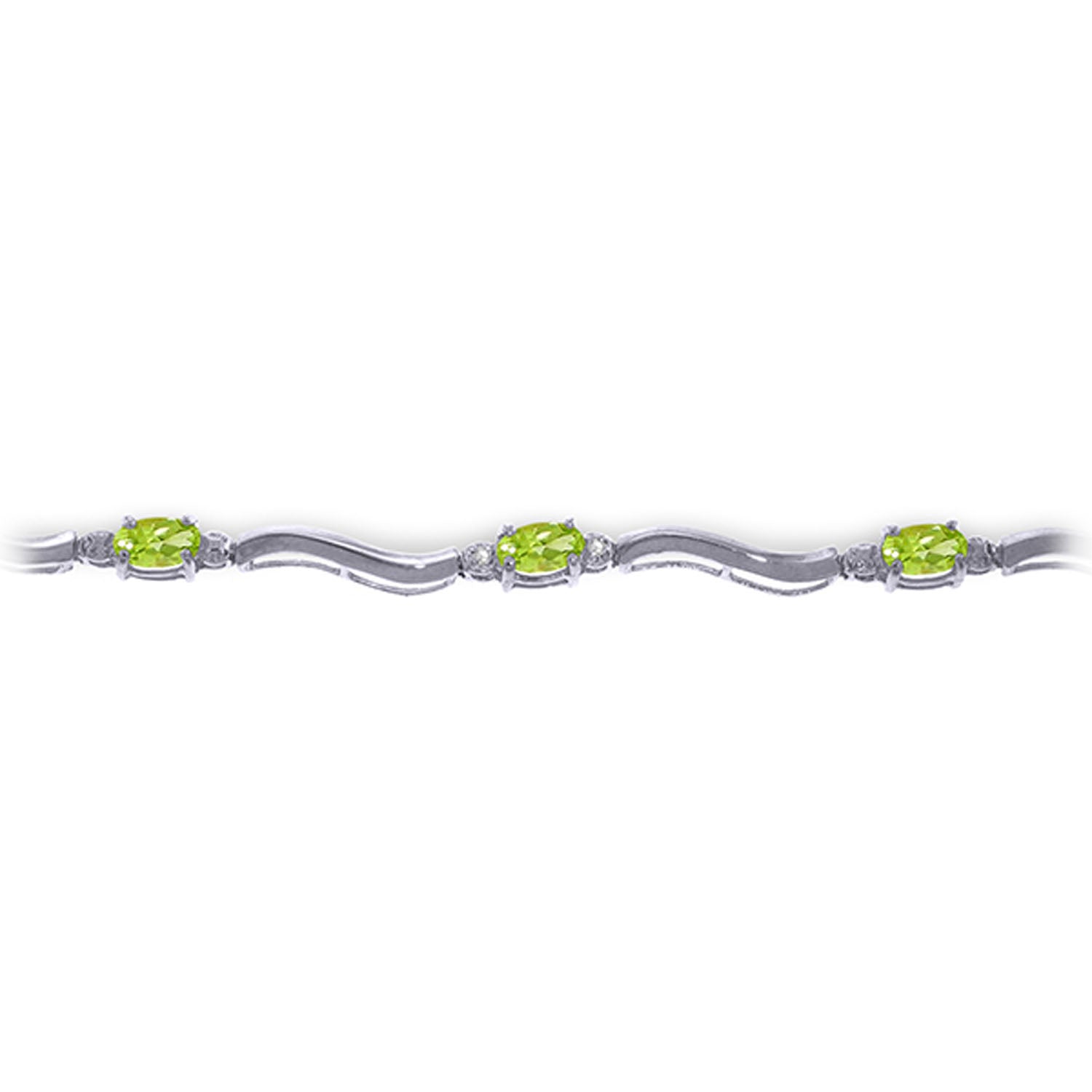 Rhythmic Flow Peridot And Diamond Bracelet