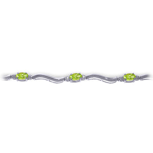 Rhythmic Flow Peridot And Diamond Bracelet