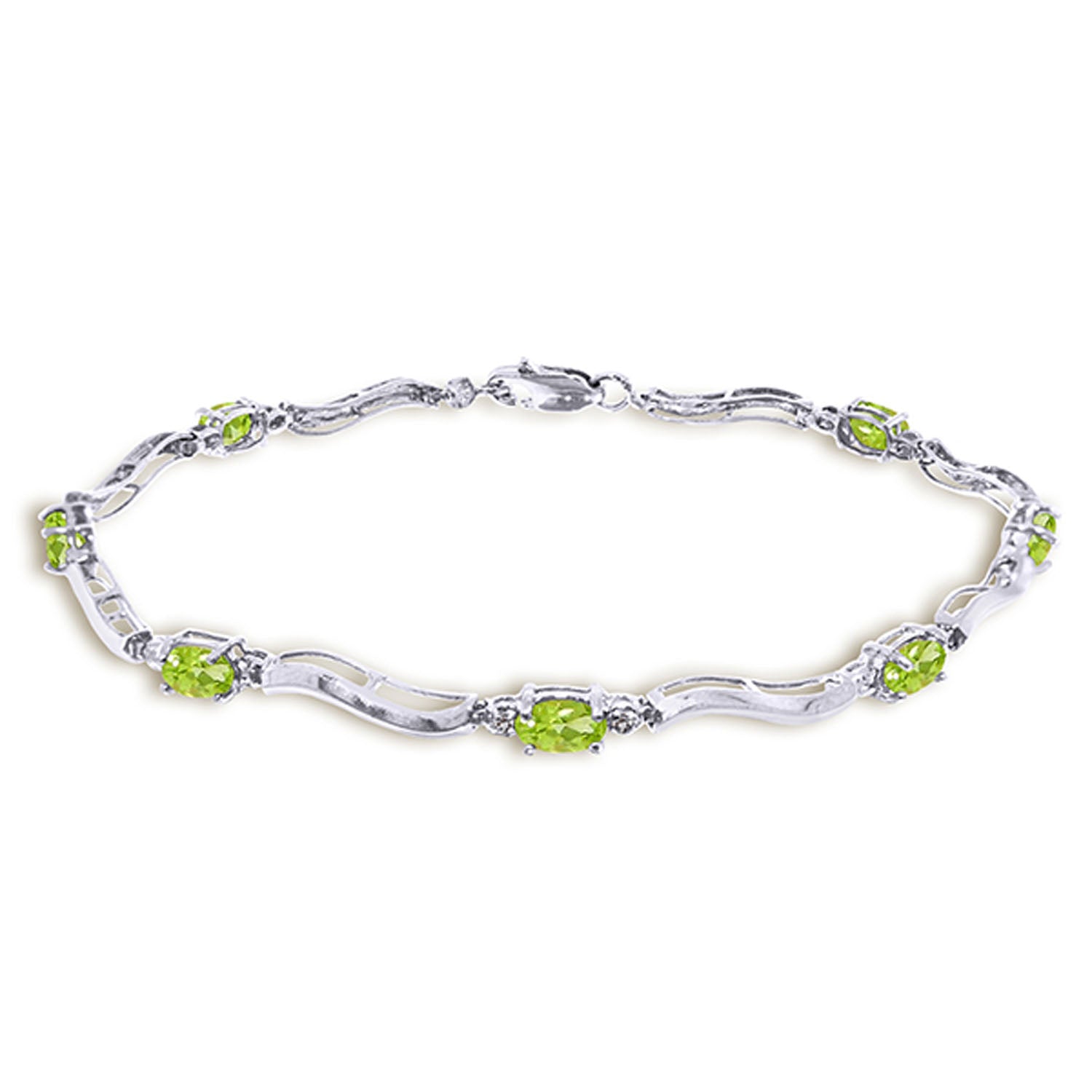 Rhythmic Flow Peridot And Diamond Bracelet