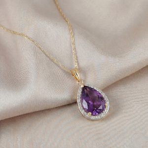 Hidden Light Purple Amethyst & Diamond Necklace