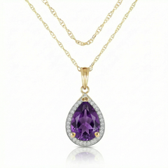 Hidden Light Purple Amethyst & Diamond Necklace
