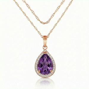 Hidden Light Purple Amethyst & Diamond Necklace