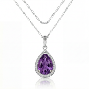 Hidden Light Purple Amethyst & Diamond Necklace