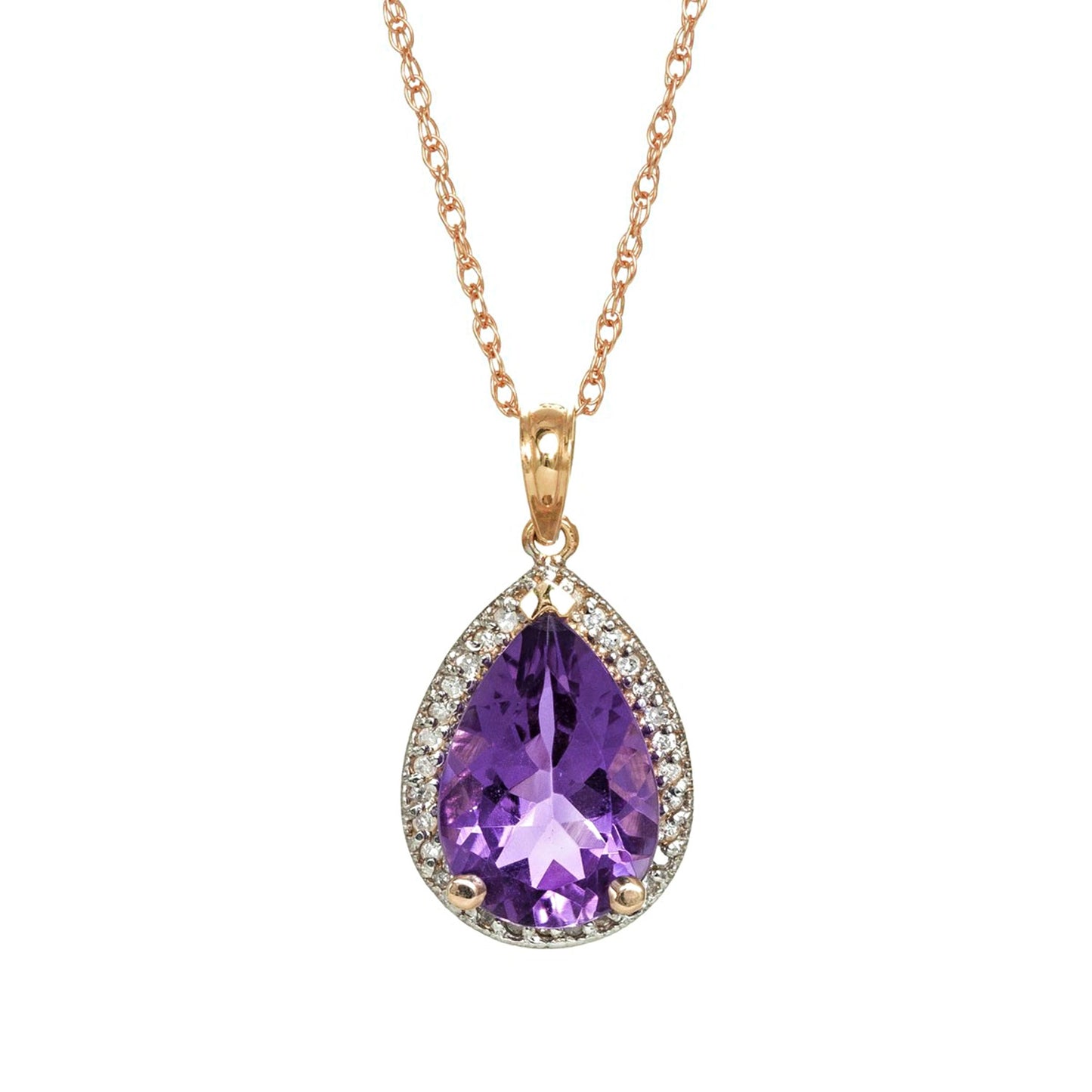 Hidden Light Purple Amethyst & Diamond Necklace
