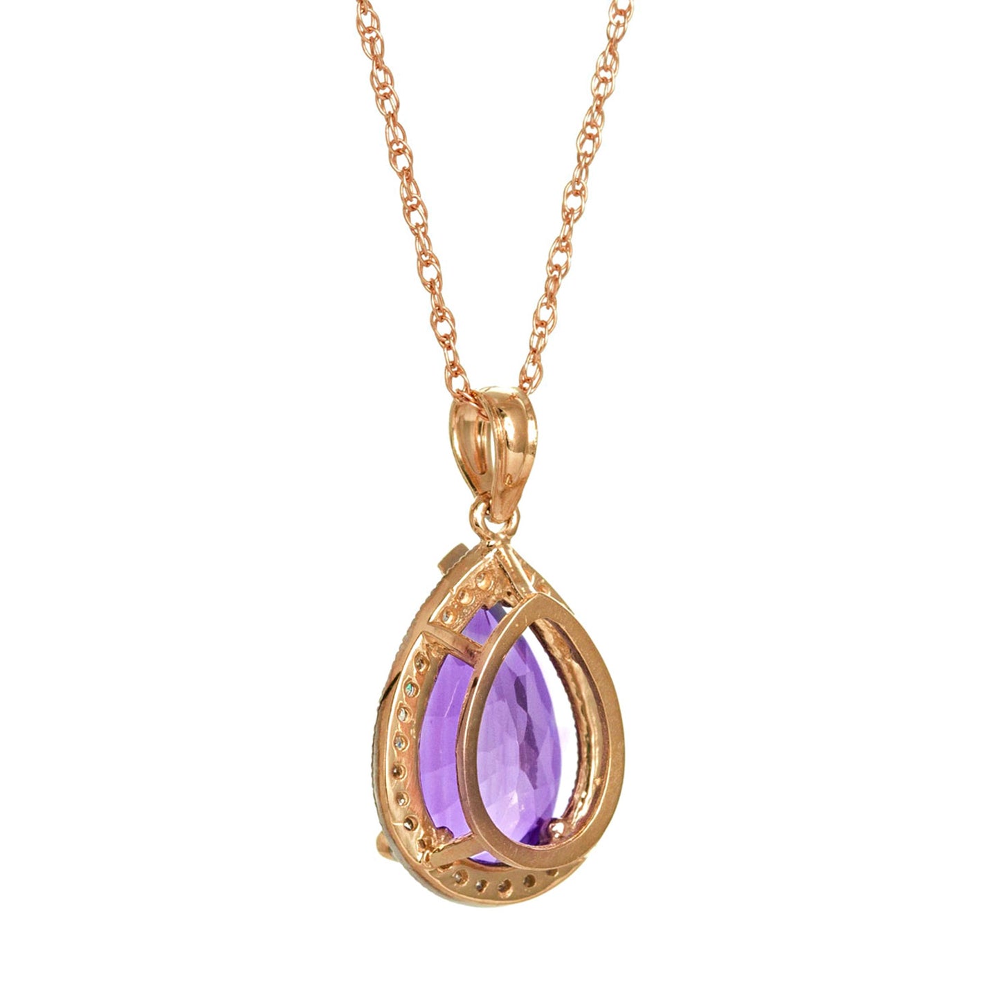 Hidden Light Purple Amethyst & Diamond Necklace