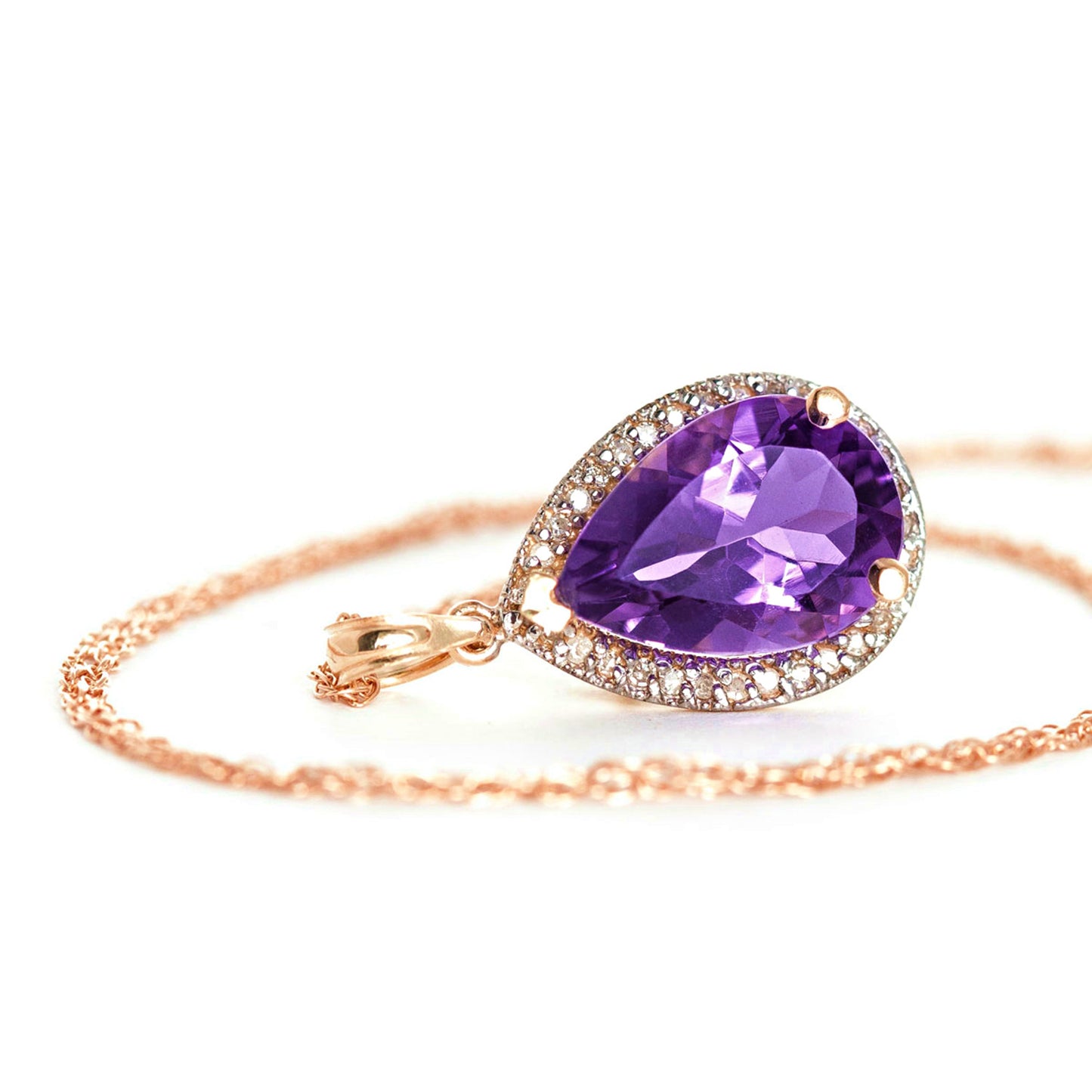 Hidden Light Purple Amethyst & Diamond Necklace