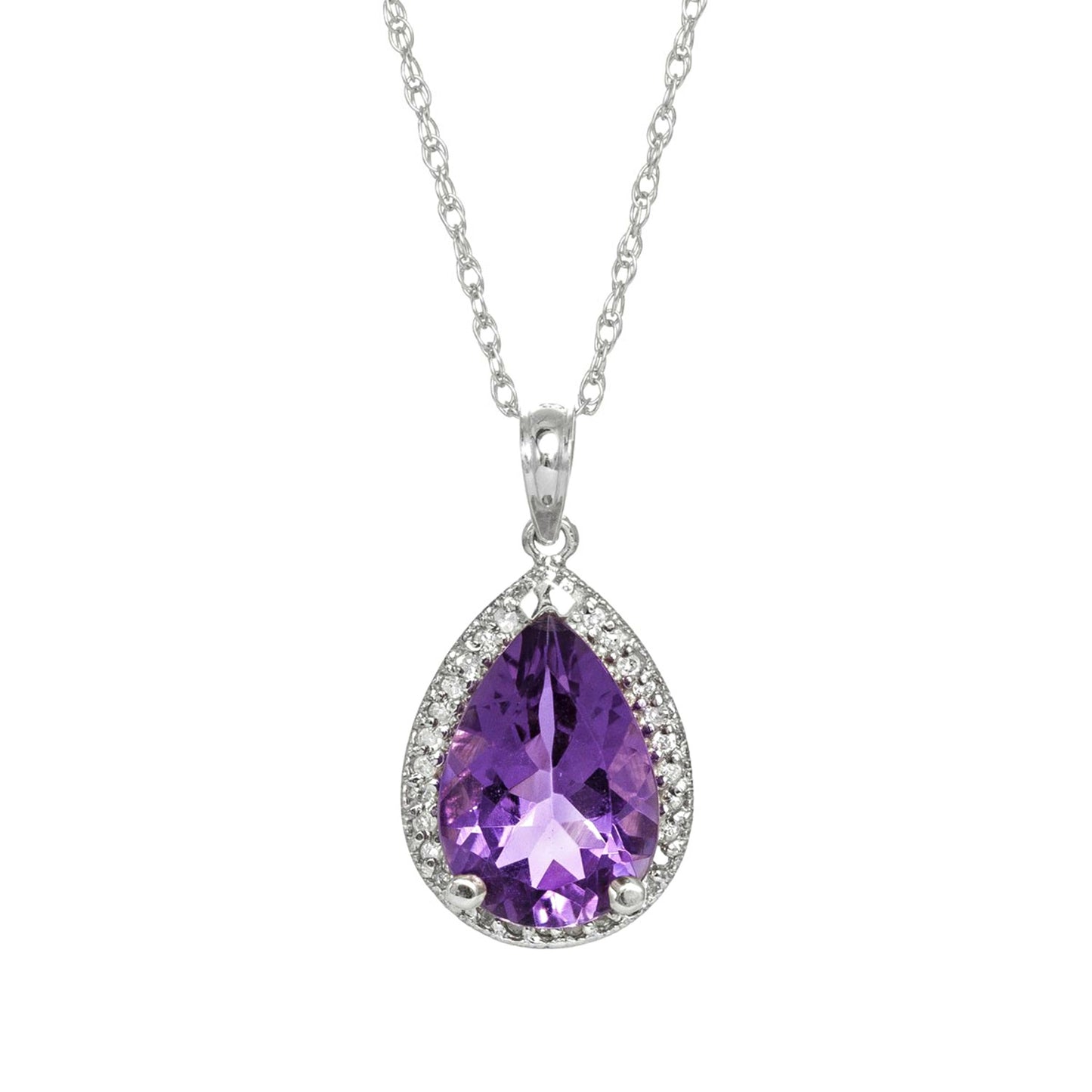 Hidden Light Purple Amethyst & Diamond Necklace