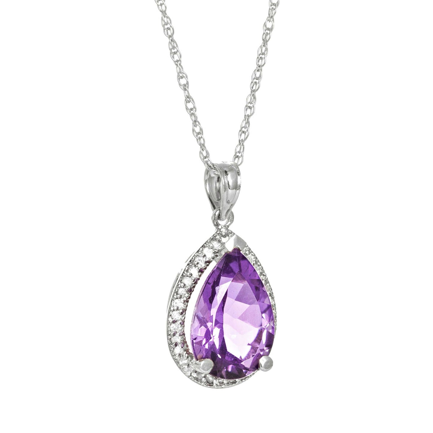 Hidden Light Purple Amethyst & Diamond Necklace