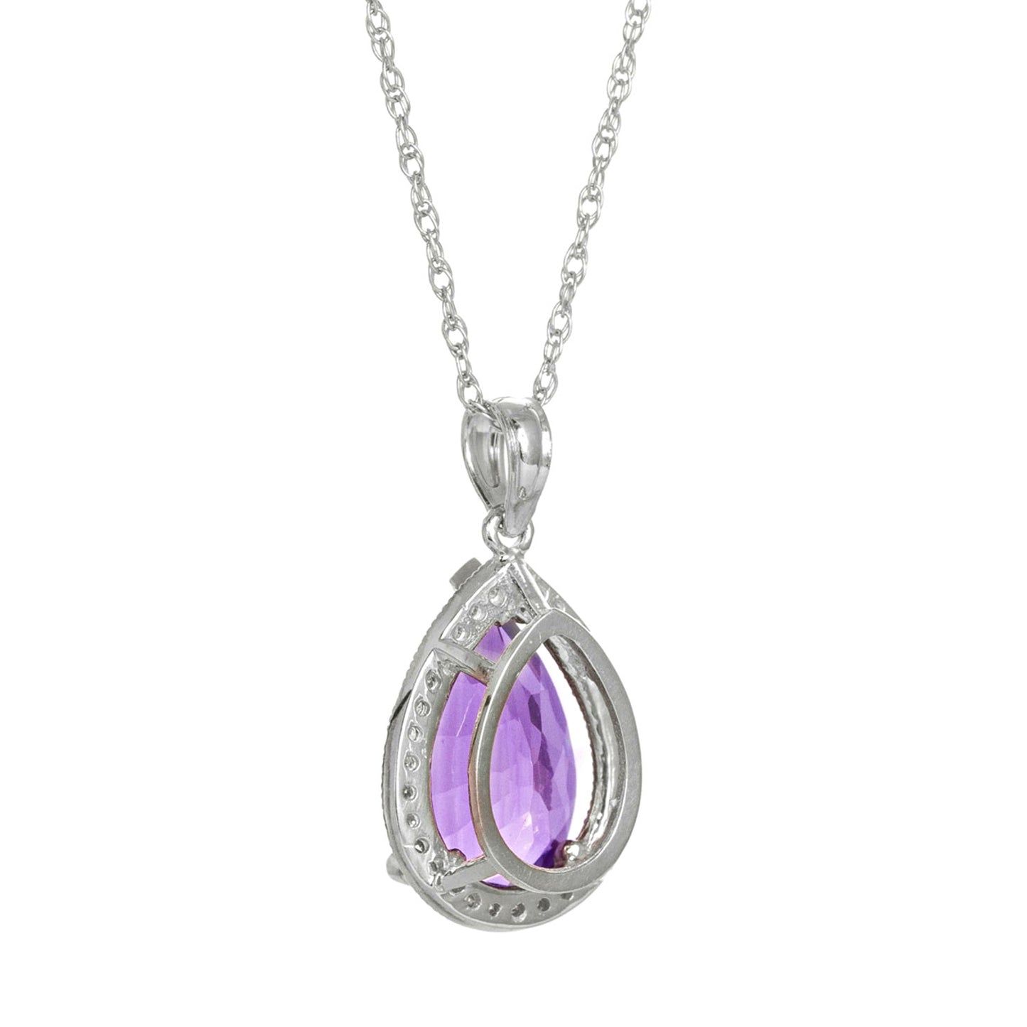 Hidden Light Purple Amethyst & Diamond Necklace