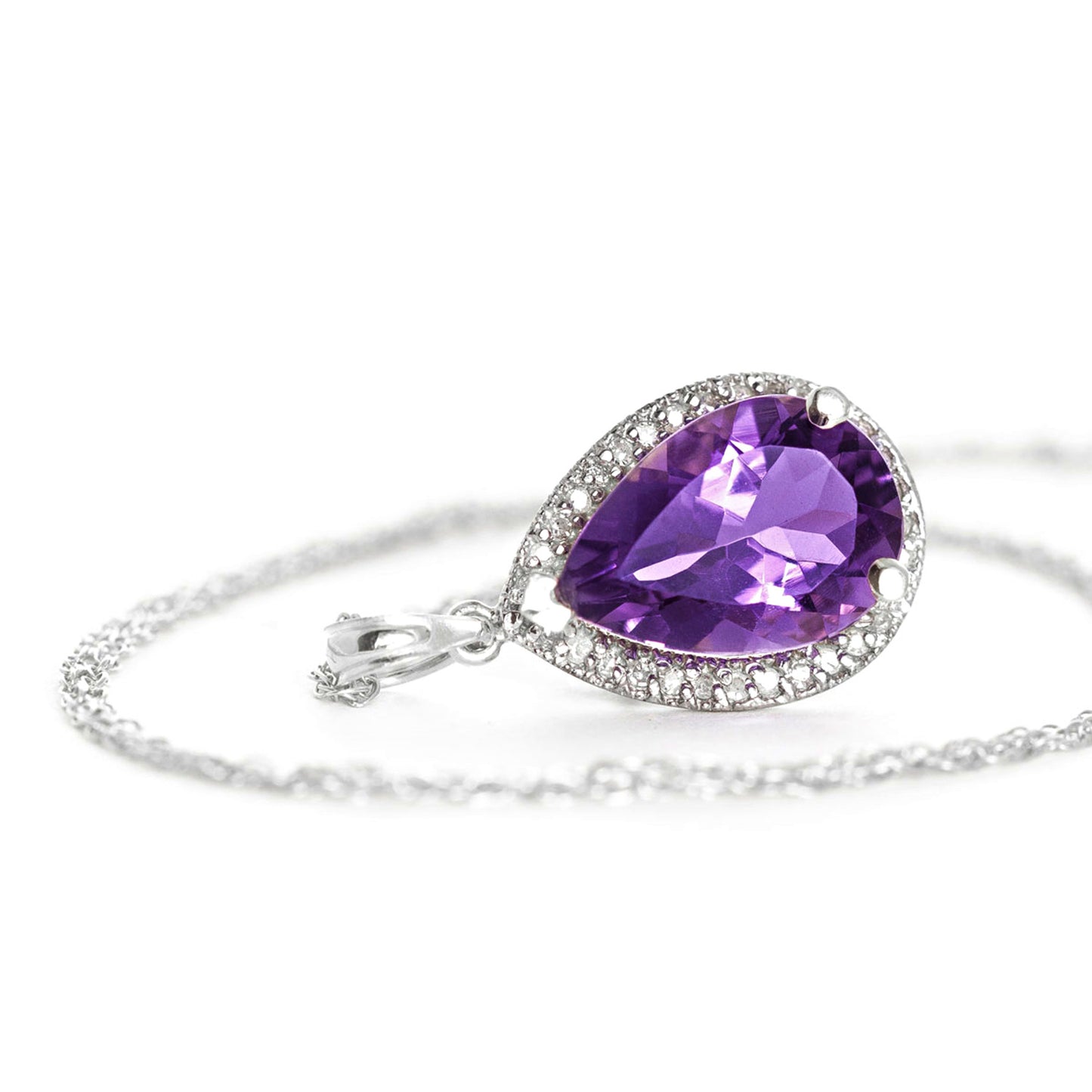 Hidden Light Purple Amethyst & Diamond Necklace