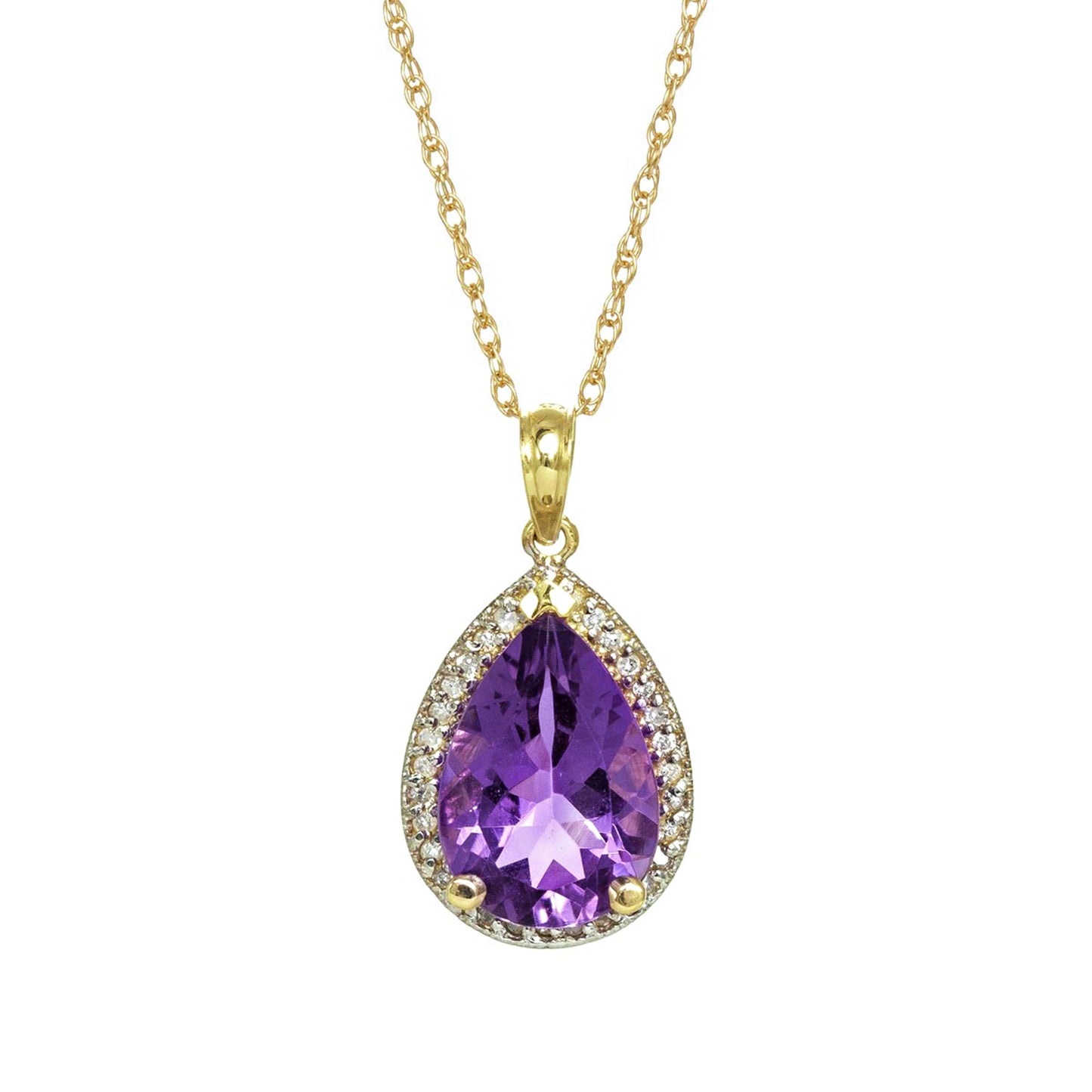 Hidden Light Purple Amethyst & Diamond Necklace