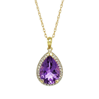Hidden Light Purple Amethyst & Diamond Necklace