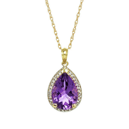 Hidden Light Purple Amethyst & Diamond Necklace