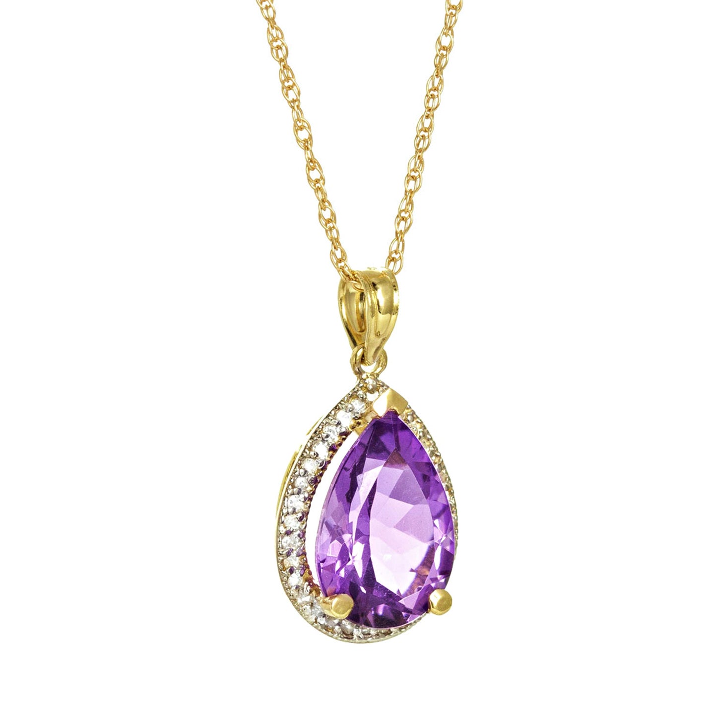 Hidden Light Purple Amethyst & Diamond Necklace