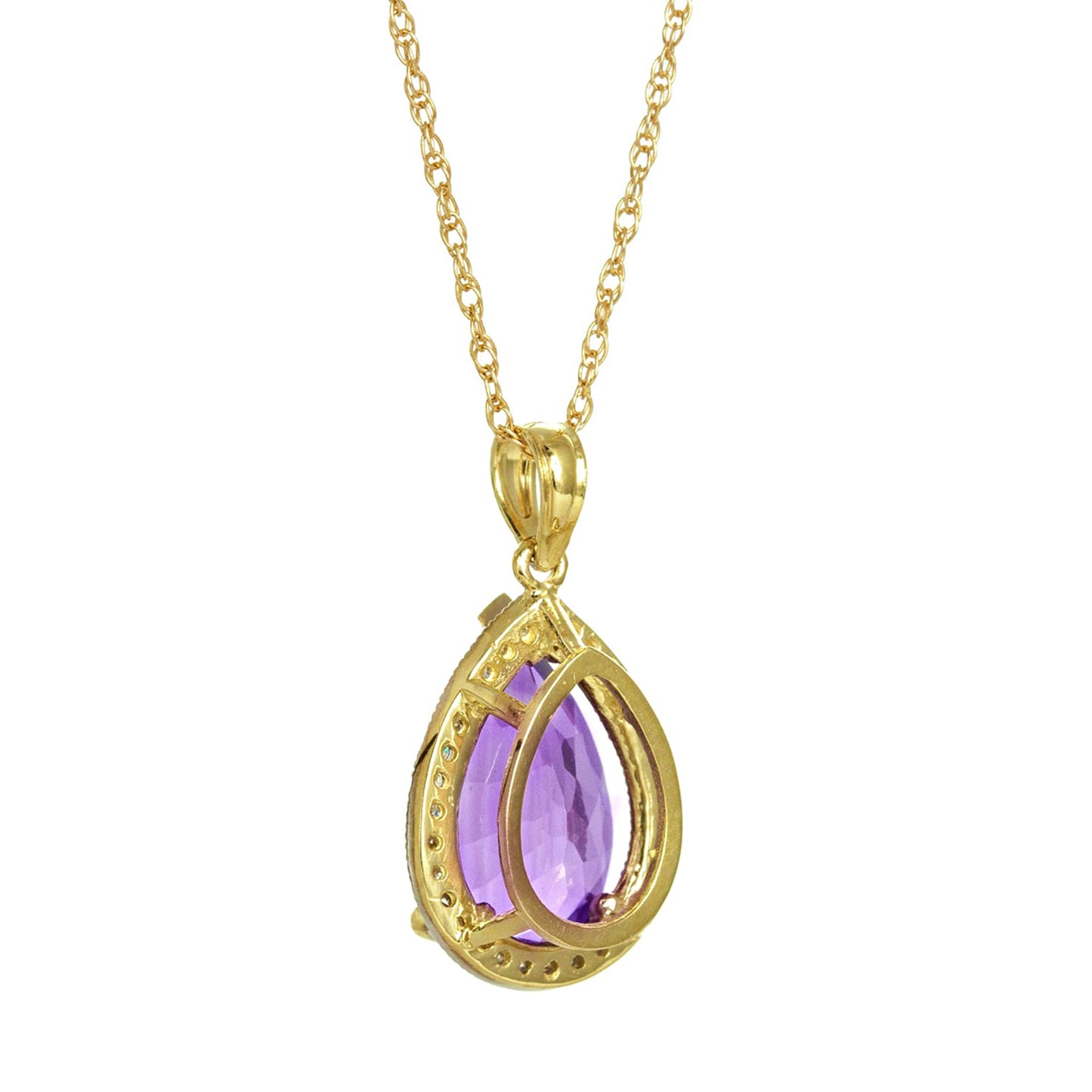 Hidden Light Purple Amethyst & Diamond Necklace