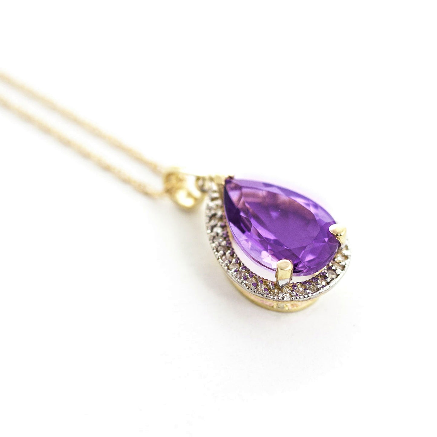 Hidden Light Purple Amethyst & Diamond Necklace