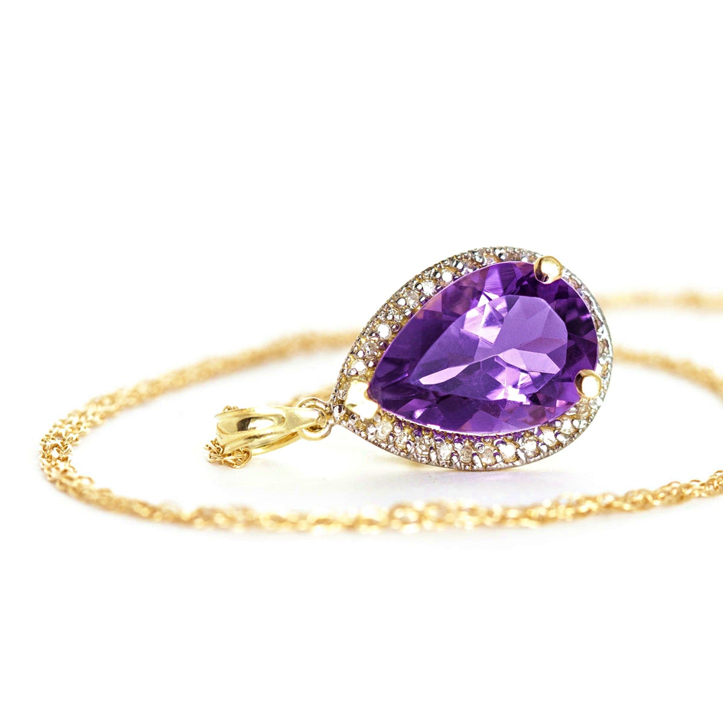 Hidden Light Purple Amethyst & Diamond Necklace