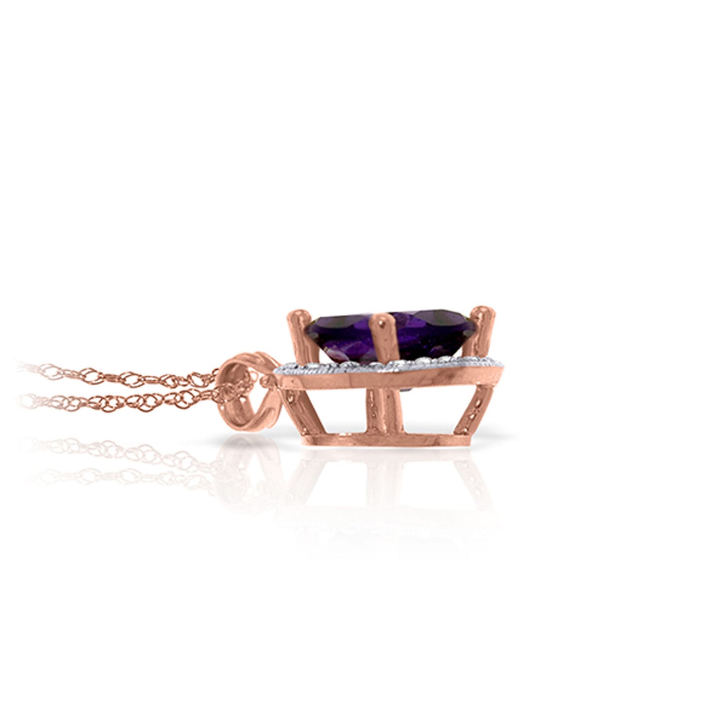 Hidden Light Purple Amethyst & Diamond Necklace