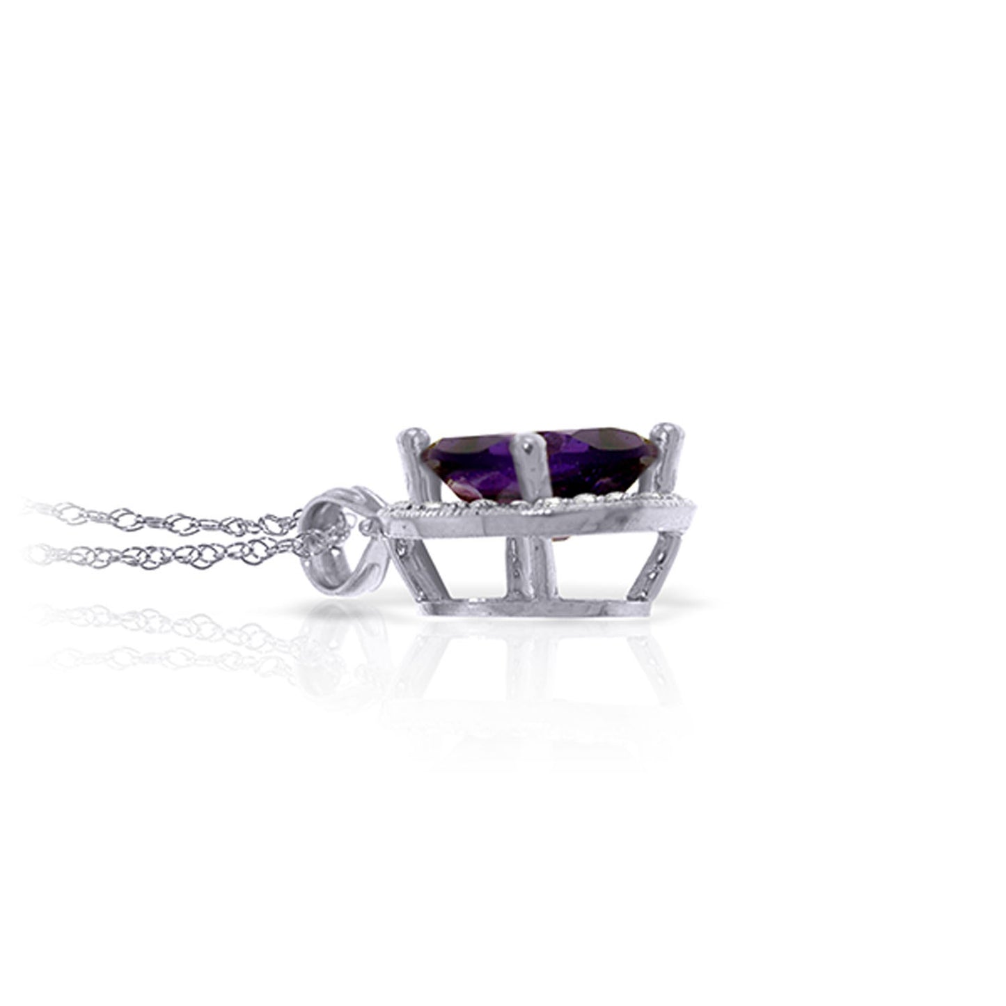 Hidden Light Purple Amethyst & Diamond Necklace