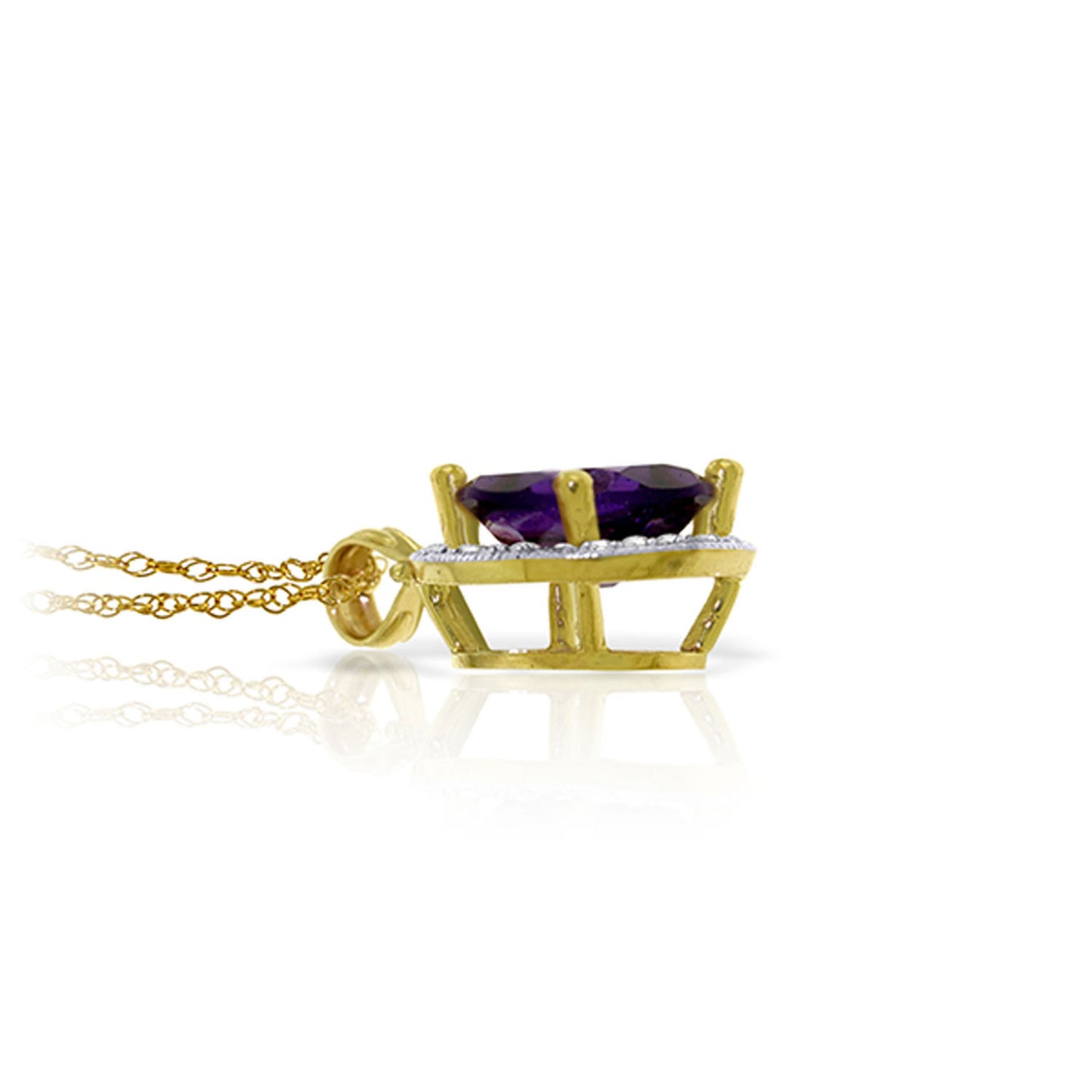 Hidden Light Purple Amethyst & Diamond Necklace