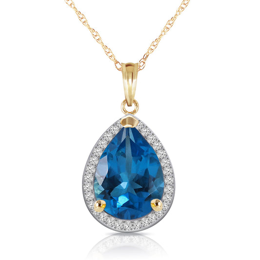 Hidden Light Blue Topaz & Diamond Necklace