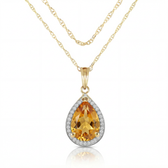 Hidden Light Citrine & Diamond Necklace