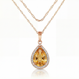 Hidden Light Citrine & Diamond Necklace