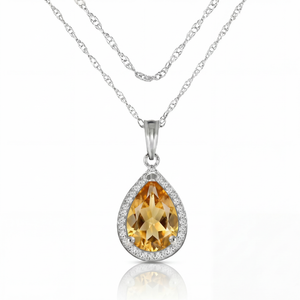 Hidden Light Citrine & Diamond Necklace