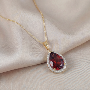 Hidden Light Garnet & Diamond Necklace
