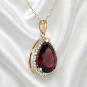 Hidden Light Garnet & Diamond Necklace