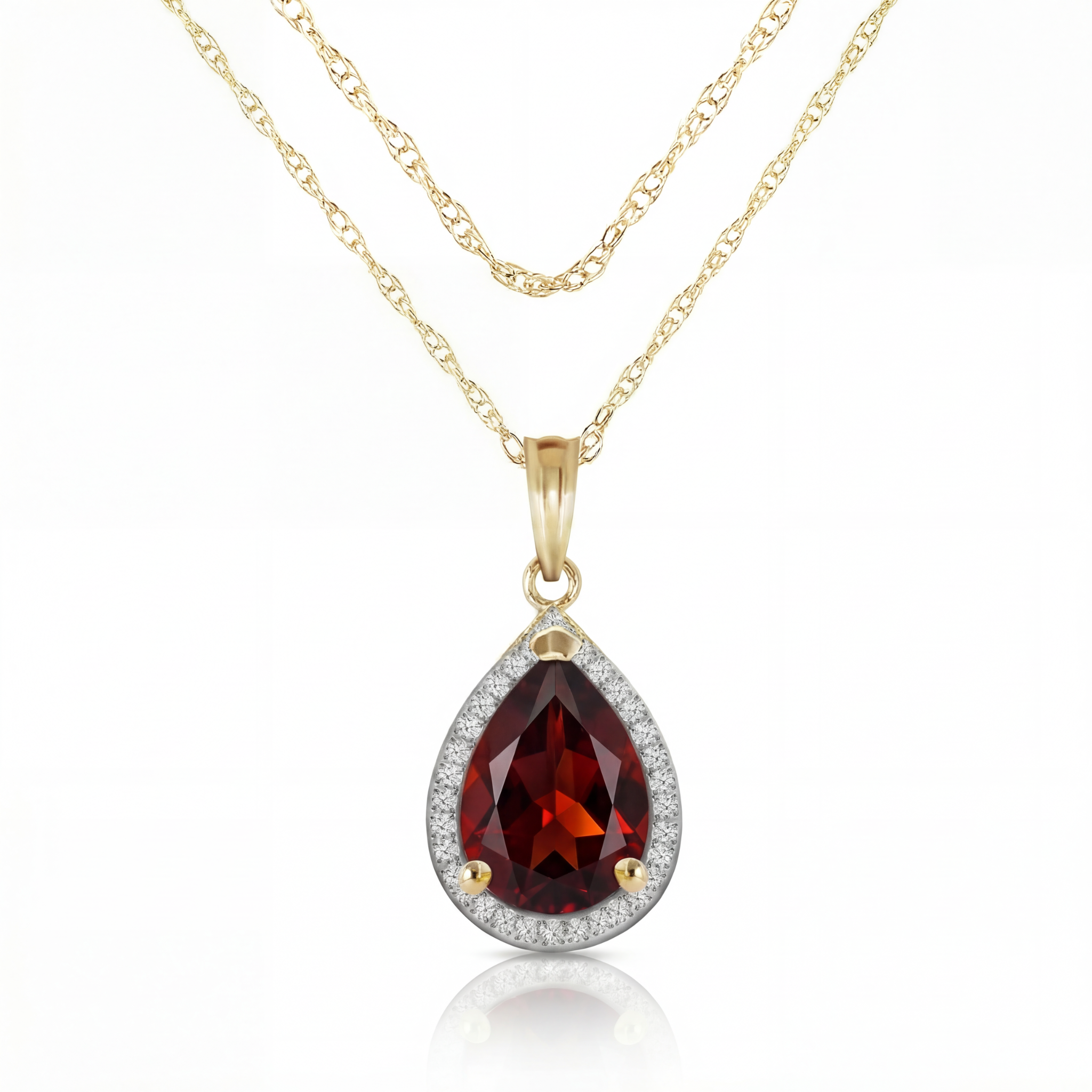 Hidden Light Garnet & Diamond Necklace