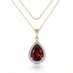 Hidden Light Garnet & Diamond Necklace