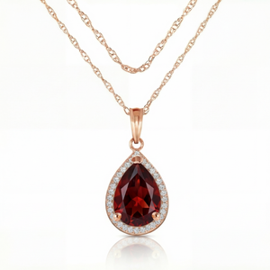 Hidden Light Garnet & Diamond Necklace
