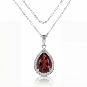 Hidden Light Garnet & Diamond Necklace